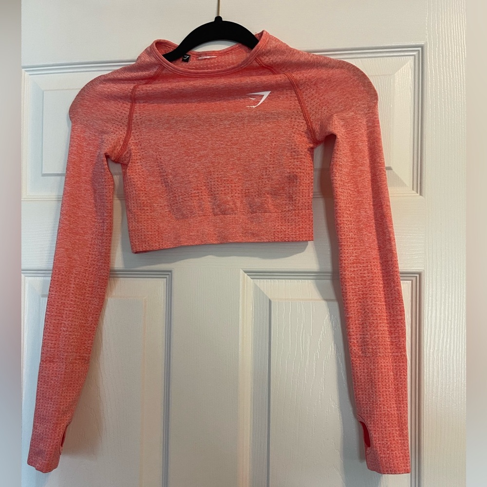 Coral gymshark workout crop top